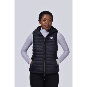 Eleven Elfs Black Arwen Vegan Down Hooded Puffer Vest size S